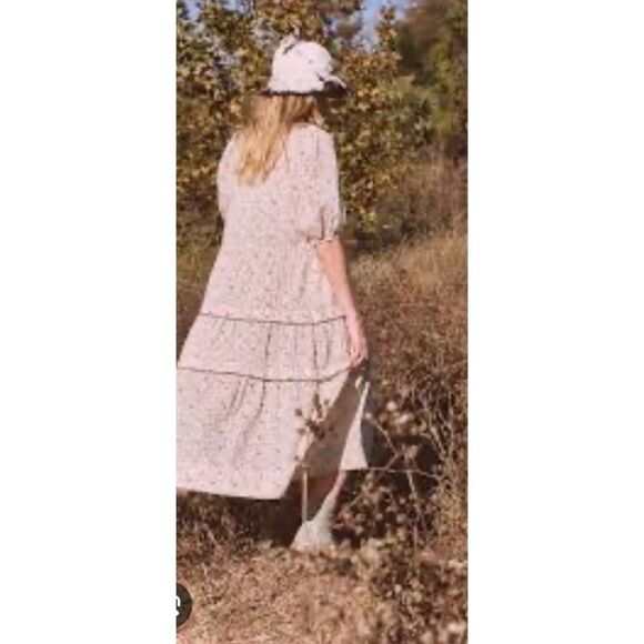 THE GREAT. Pastel Floral Whip Stitched Ravine Dress Size 1 (Small ) - Picture 3 of 12